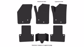 Interior mats for the Volvo XC90 2002-2014 I generation EU Crossover 7-seater right-hand - Фото 6